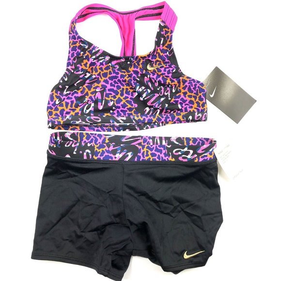 Nike Girl’s Racerback Bikini Top And Boy Shorts Bottom Size Small